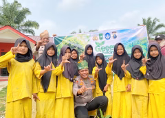 Tanamkan Cinta Lingkungan Sejak Dini, Polsek Tanah Putih Gelar Green Policing di Sekolah Dasar